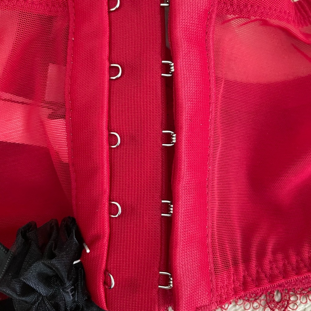 Victoria's Secret Red Lace Longline Bustier Bra - Picture 4 of 6